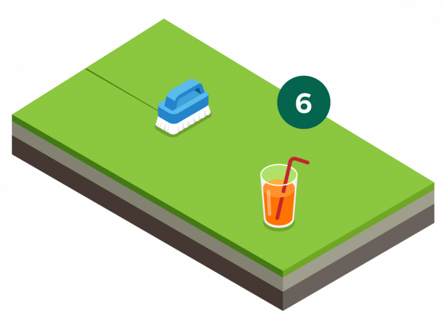 how to install artificial grass step 6 how to install artificial grass step 6, an image to show the artificial grass laid and been brushed up with a stiff garden broom ready to enjoy